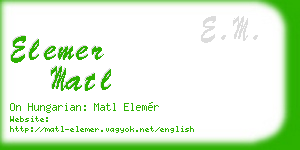 elemer matl business card
